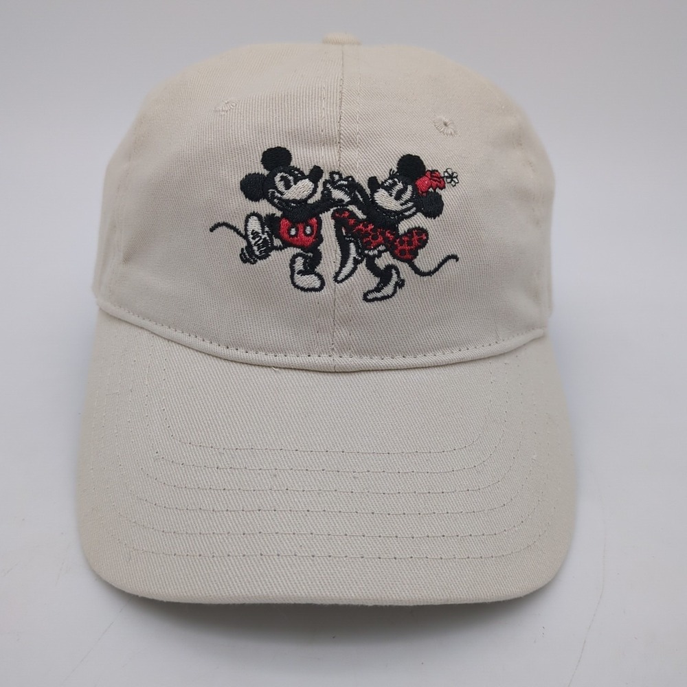 Disney Mickey & Minnie Mouse Dancing Hat Cap Strapback Adult Beige Disney 100